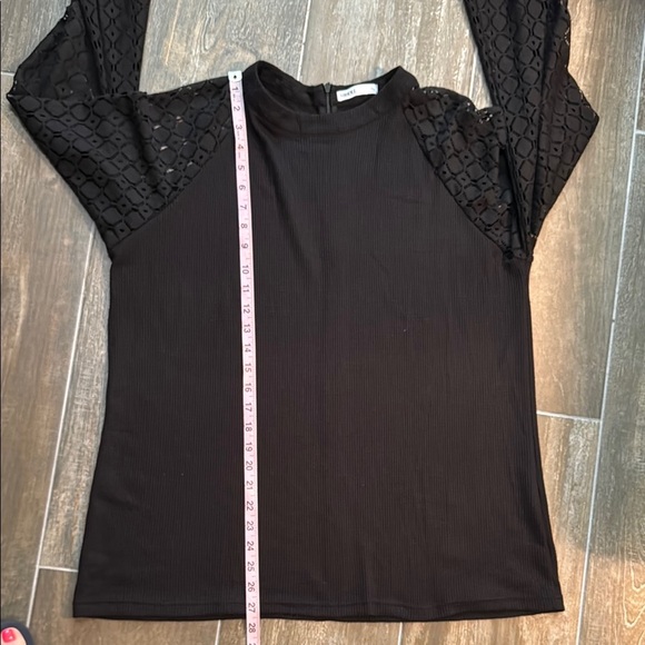 Black Long Sleeve Tie Front Sweatshirt - Picture 7 of 7